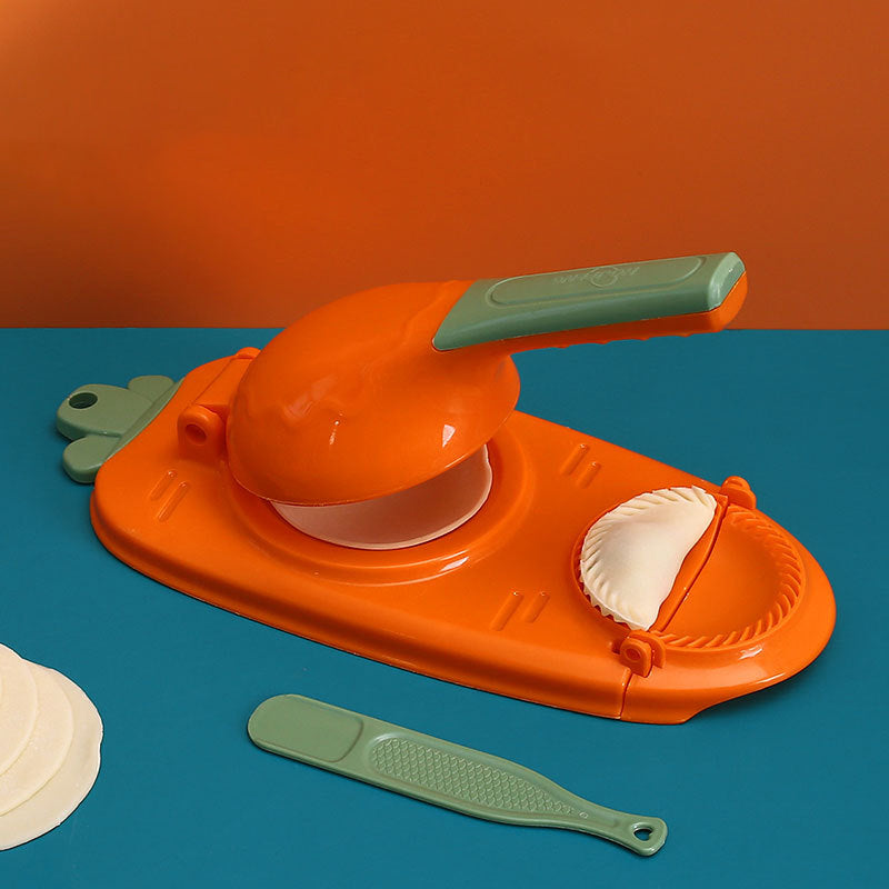 "Dumplingform i holdbart PP-materiale med ergonomisk håndtak, perfekt for enkel pressing og forming av dumplings."