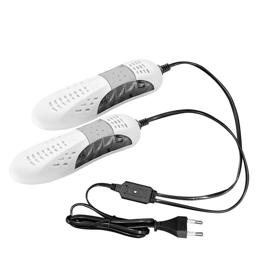 "Effektiv elektrisk skotørker med UV lys, avfukting, fjerner lukt; for hjem, sport og friluftsliv."