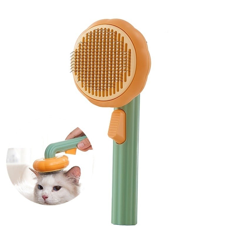 Effektiv gresskar kjæledyrbørste for hund og katt, gir glansfull og sunn pels.