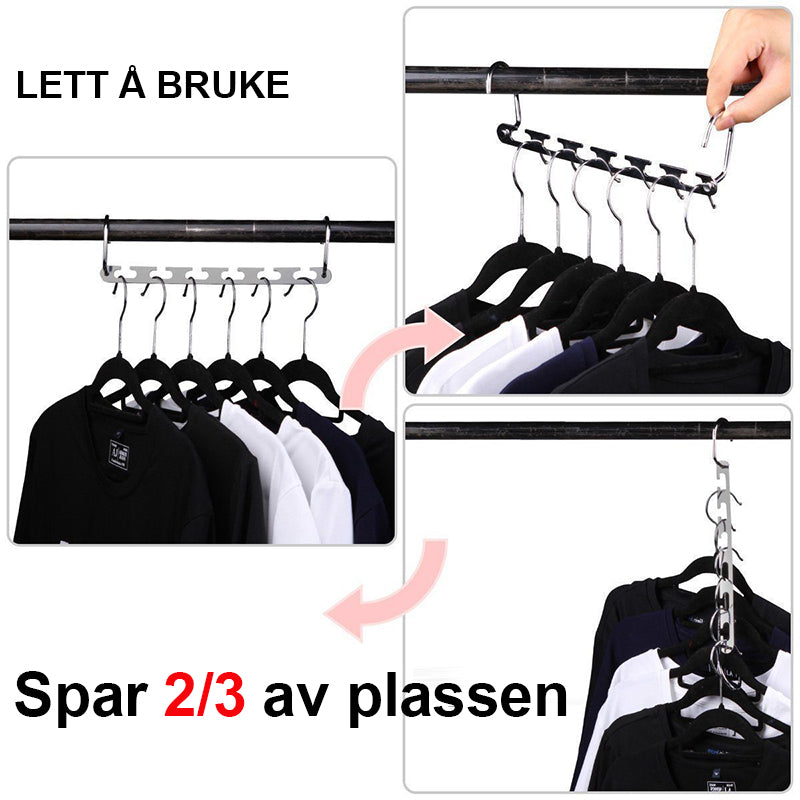 "Effektiv kleshenger i rustfritt stål med elegant design for plassbesparende klesorganisering."