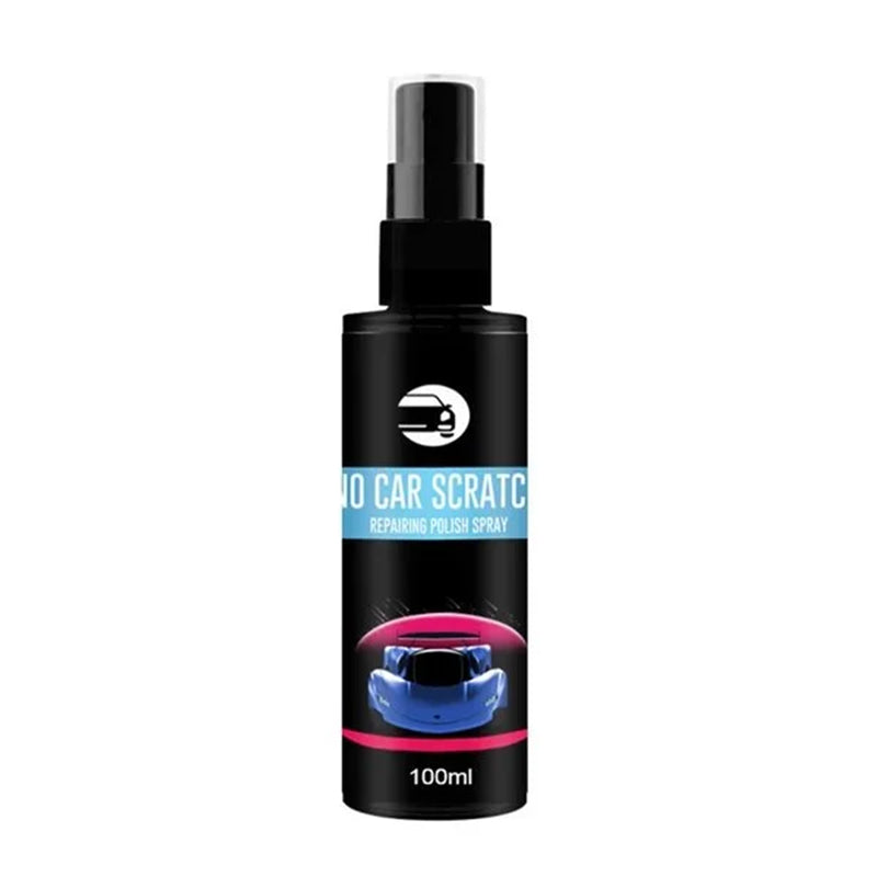 "Effektiv reparasjonsspray for biler som fjerner riper og merker, tilgjengelig i 100ml og 30ml flasker med høyglansfinish."