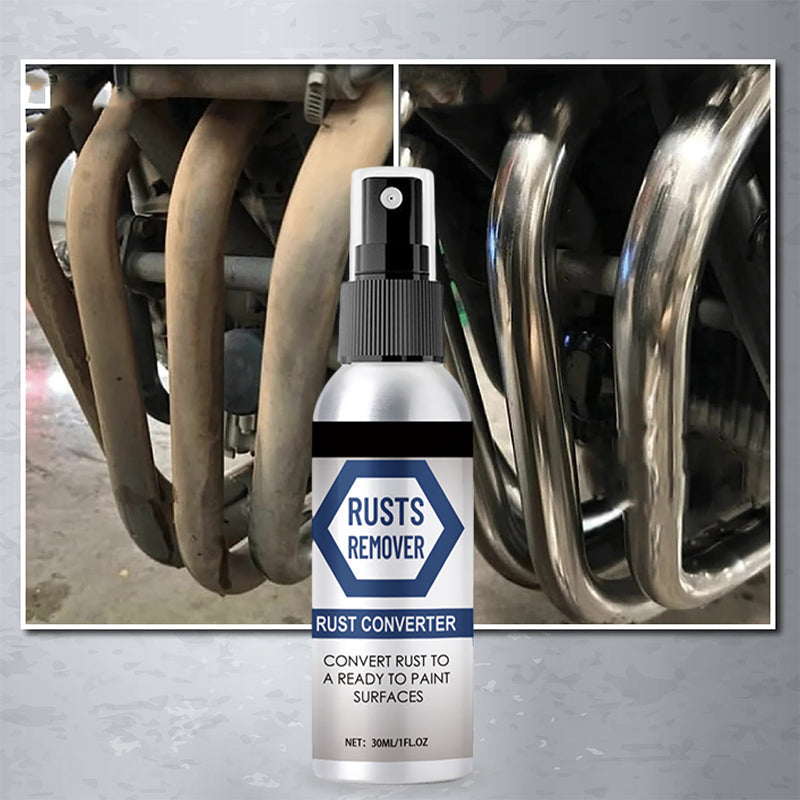 "Eksperimentell spraydyse for antirust konverteringsspray, blå flaske med presisjonspåføring mot rust på metalloverflater."