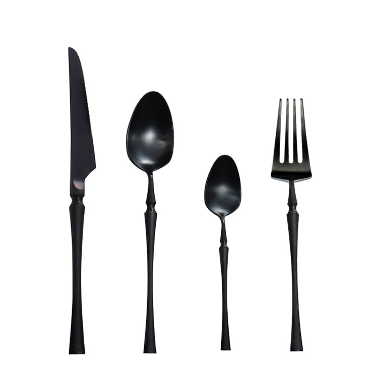 Elegant 24-delers bestikksett i rustfritt stål for middag og fest. Perfekt borddekking, slitesterkt servise.