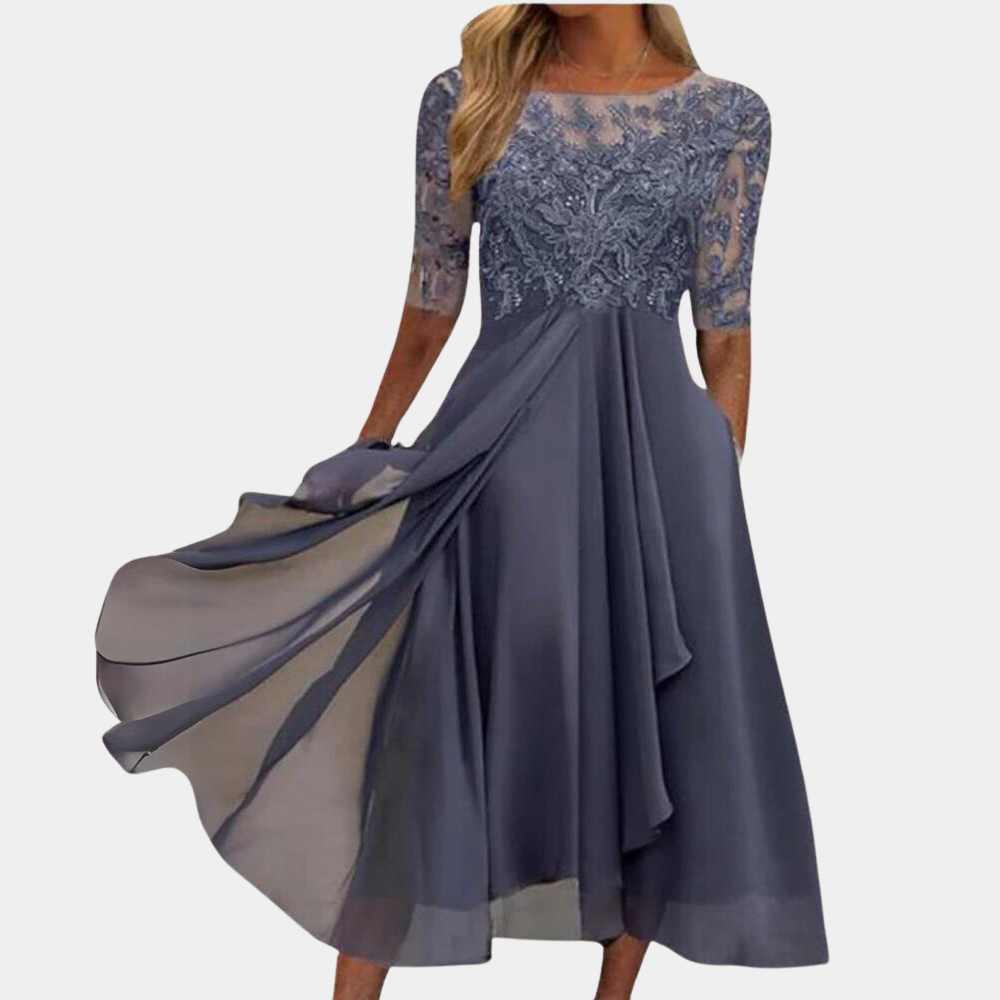 "Elegant A-line sommerkjole for kvinner i romantisk rosa med subtilt snitt som fremhever figuren for enhver anledning."