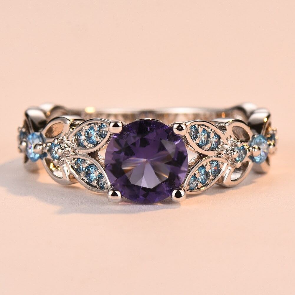 Stilfull lilla ametystring ring for kvinner, moderne smykke og tilbehør for enhver anledning
