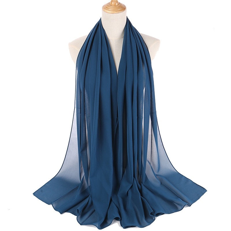 Sofistikert chiffon sjal til kvinner, kan styles på flere måter