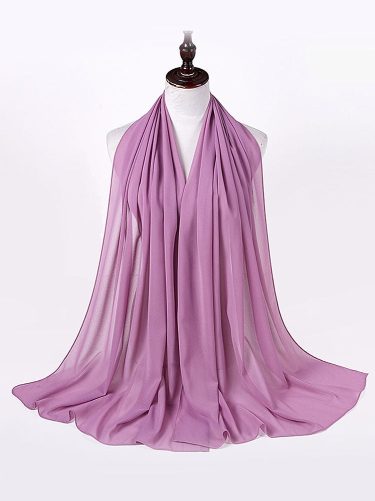 Chiffon hijab pannebånd i et rikt fargespekter, velg din favoritt