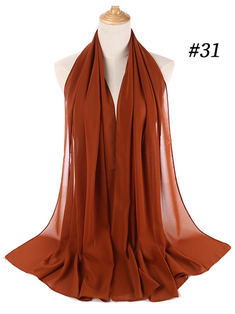 Minimalistisk chiffon hijab pannebånd, enkel og chic