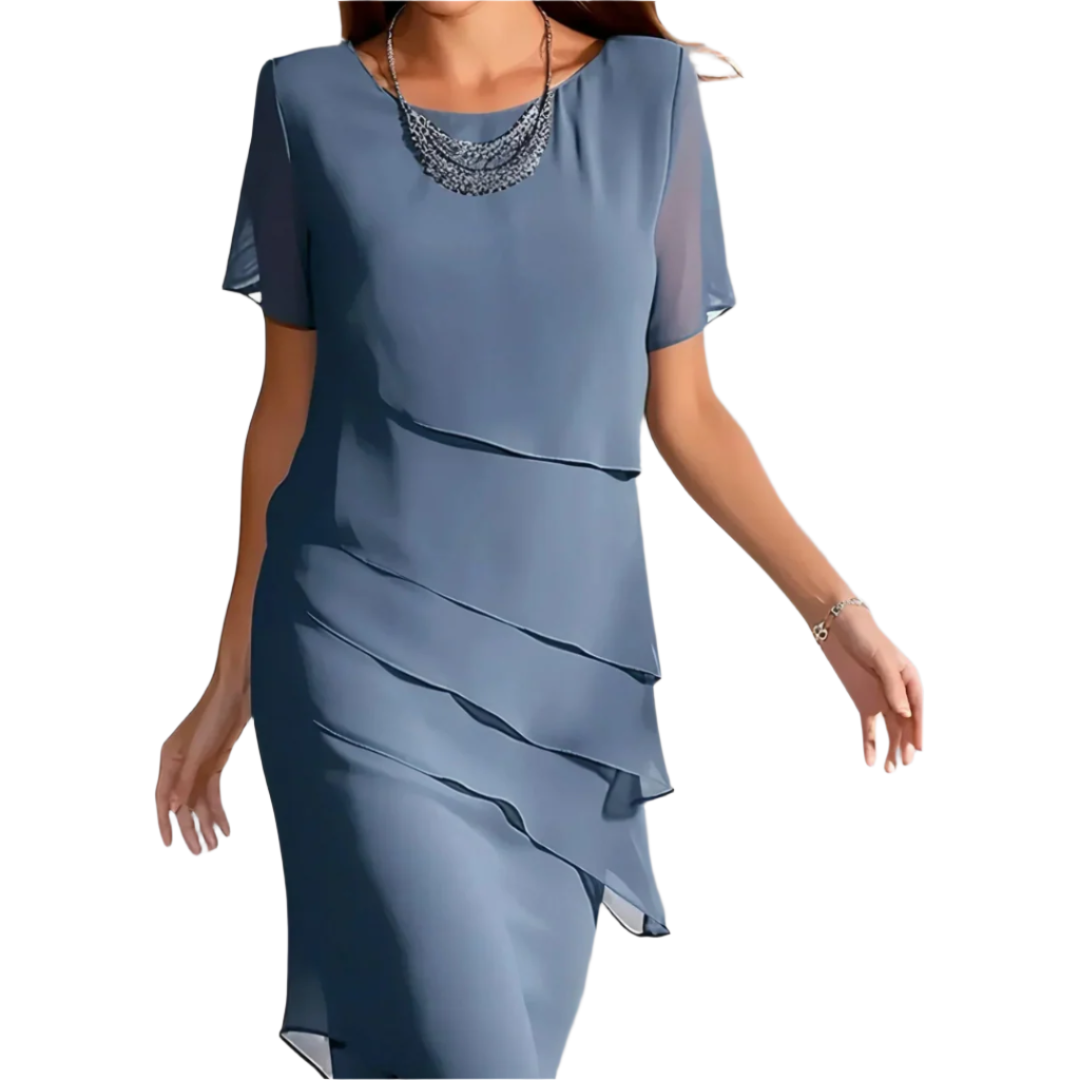 Elegant chiffonkjole for kvinner, perfekt som festkjole eller til bryllup. Tidløs stil og komfortabel passform.