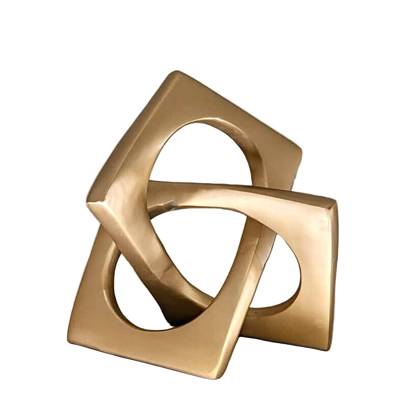 Elegant gullfarget knuteskulptur, moderne interiørdekorasjon for luksuriøse hjem og stuer.
