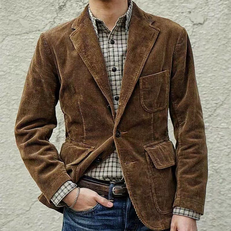 Klassisk herre blazer og vest sett. Allsidig for høst/vinter mote, enkelt å matche for en stilfull look.