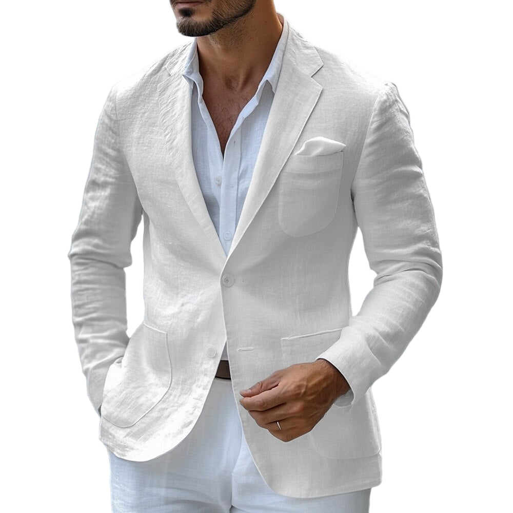 Elegant herreblazer for sommeren, lett og pustende. Perfekt for stilfull komfort.
