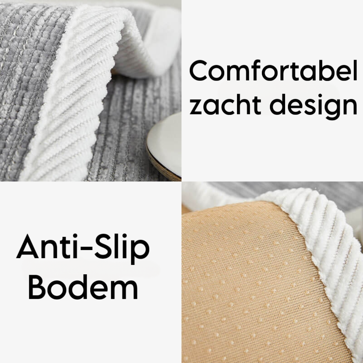Nærbilde av stoffet på et Jacquard sofatrekk; elegant design og høy kvalitet for møbler.