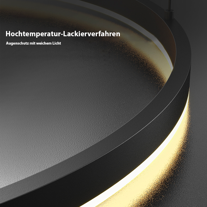 "Elegant LED ringlight taklampe i minimalistisk stil med sammenflettede ringer for moderne belysning."