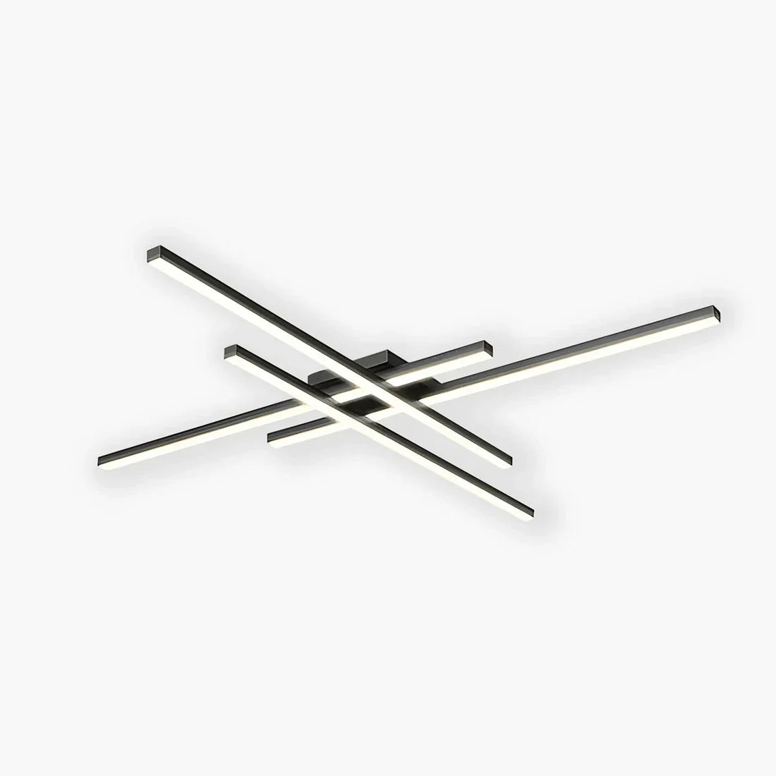 "Elegant LED-taklampe med slanke linjer, dimbar belysning, tilgjengelig i hvit og svart, gir et moderne utseende."