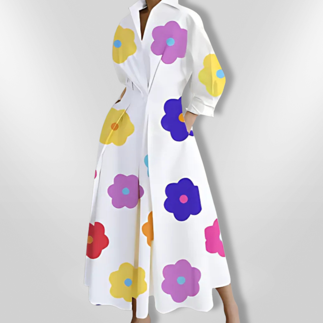 Elegant maxikjole for både hverdag og fest. Komfortabel lang kvinnekjole, ideell som sommer- eller bryllupskjole.