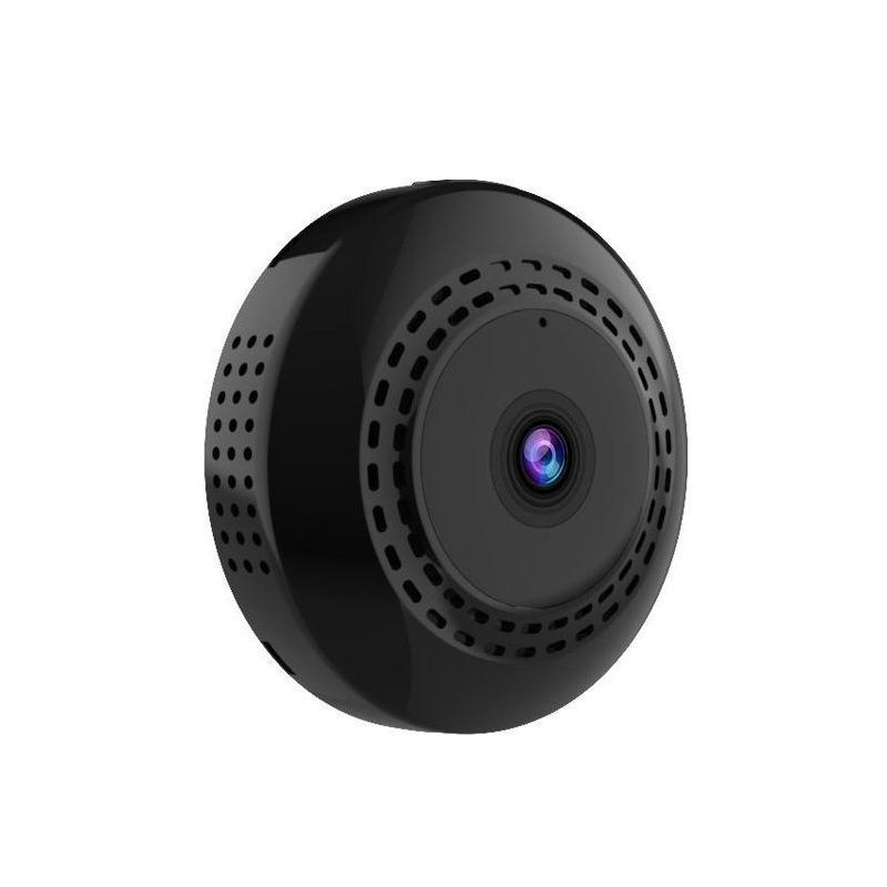 "Elegant mini WIFI-kamera med vidvinkel, nattvisjon og magnetisk base, kompakt design for sikkerhet i hjemmet."