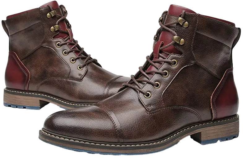 Elegant Oxford-støvel for menn i syntetisk skinn, klassisk design, ideell til formell bruk og vinter.