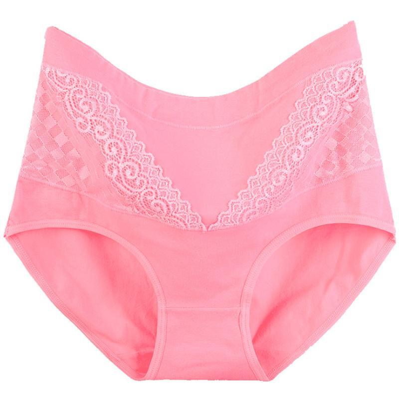 "Elegant slim-fit blondetruse i myk bomull med høy elastisk linning og stilfullt blonderdesign for kvinner."