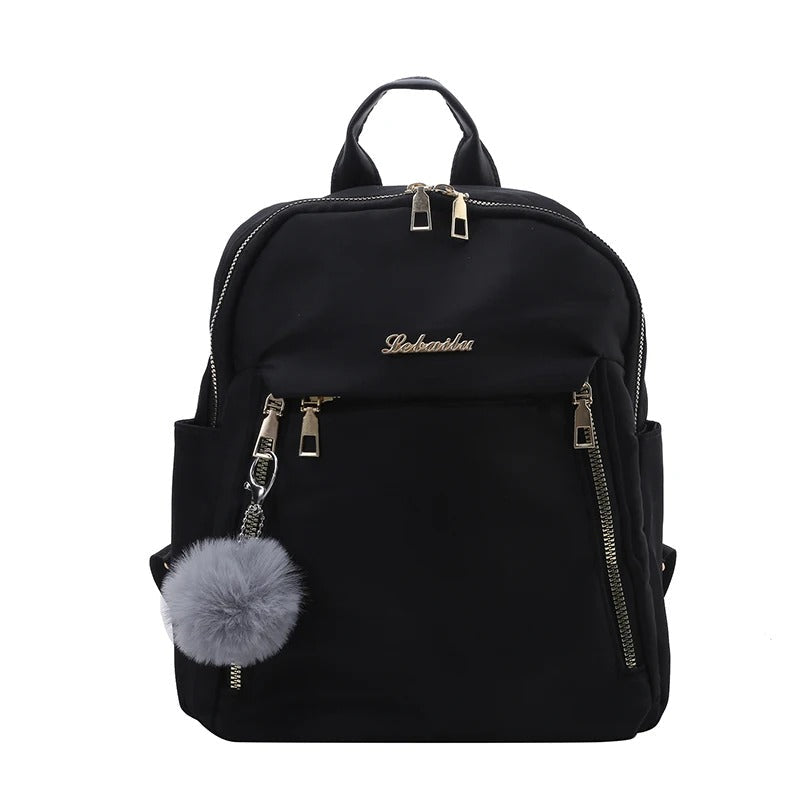 Ryggsekk for kvinner i sort design, komfortable stropper, perfekt for jobb, skole eller helgeturer