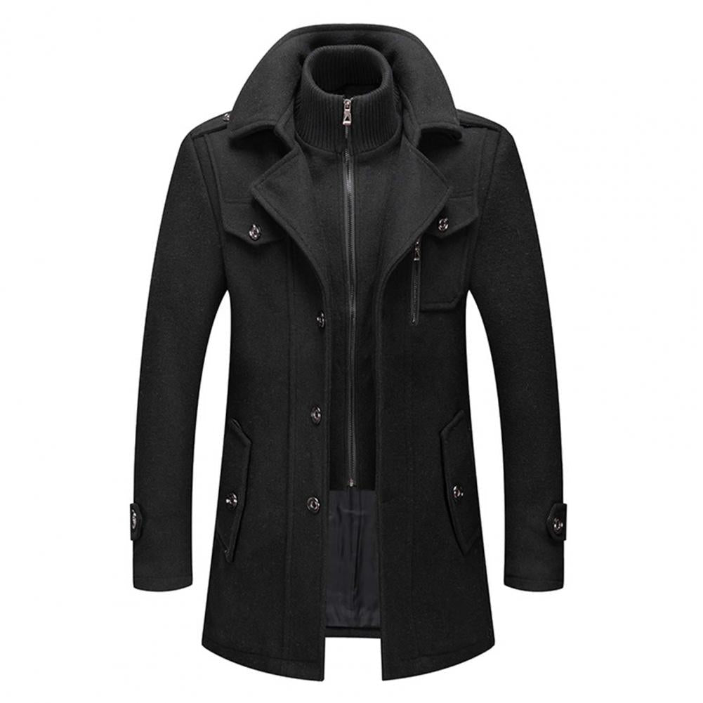 Grå todelt vinterfrakke for herre, tilbyr både casual og elegant stil. En allsidig moderne herre frakke.