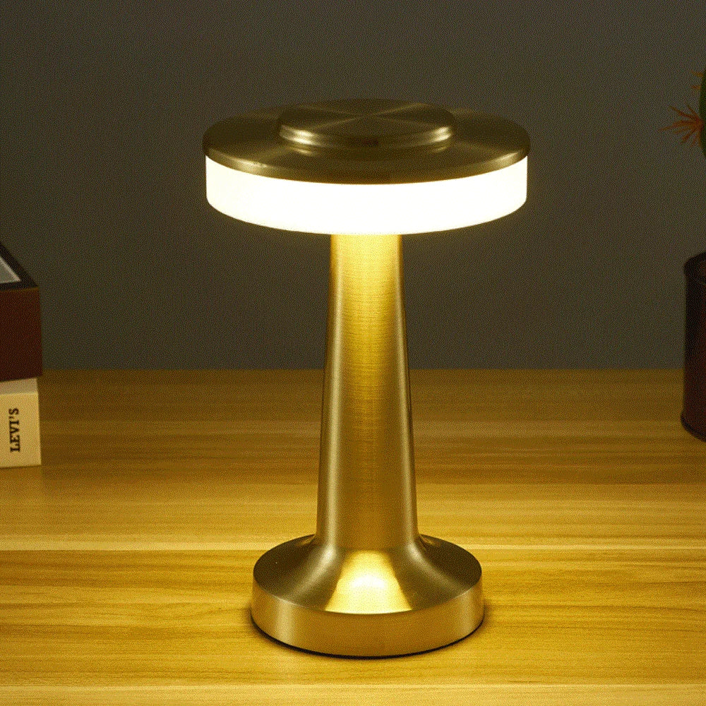 Bærbar trådløs nattbordlampe med dimmbar LED. Moderne design med berøringssensor, ideell for interiør.