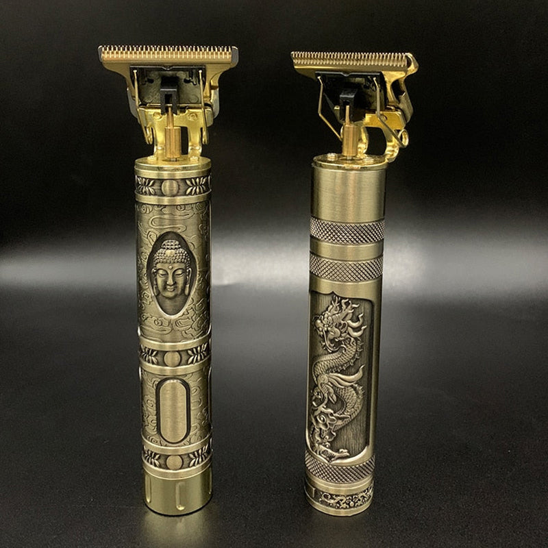 "Elegant trådløs hårtrimmer for menn, kompakt, vanntett og med støyreduksjon for presis trimming."