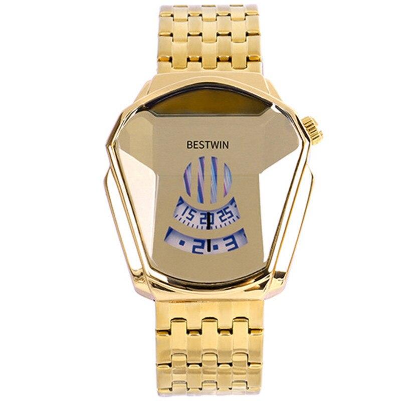 Elegant vanntett kvarts armbåndsur for menn i stål, perfekt for motebevisste.