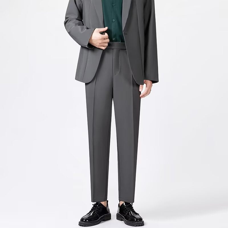 Menns slim fit ankelbukser, perfekt for business casual og formelle anledninger. Komfortable kontorbukser.