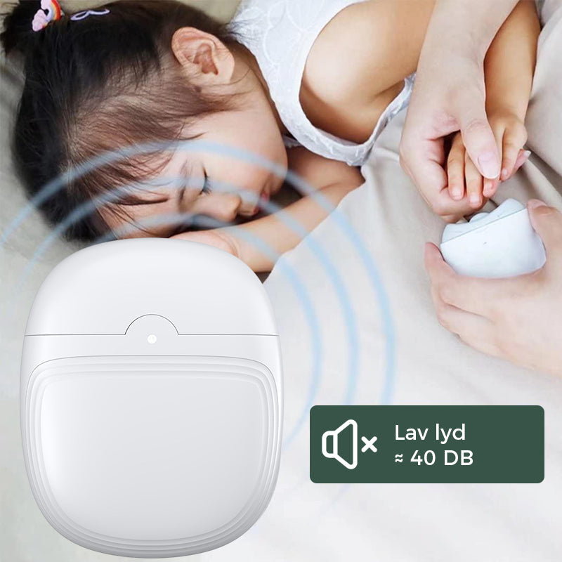 "Elektrisk, ergonomisk negleklipper med oppladbar design. Elegant, buet form med sikker bladskjuling. Enkel bruk."
