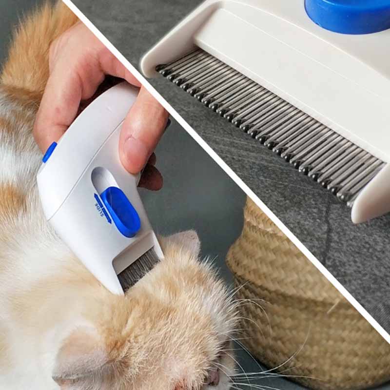 Elektrisk loppefjerner kam, ergonomisk designet for enkel og trygg fjerning av lopper hos kjæledyr.