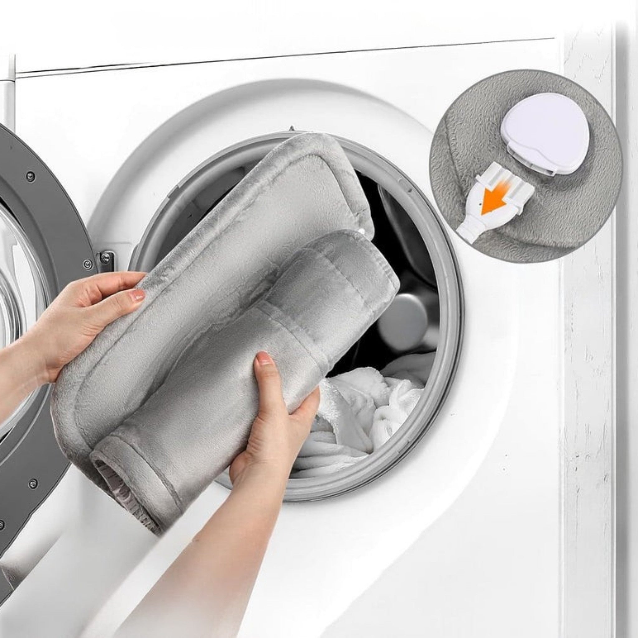 Nærbilde av den ergonomiske designen til varmeputen for nakke og skulder, for optimal passform