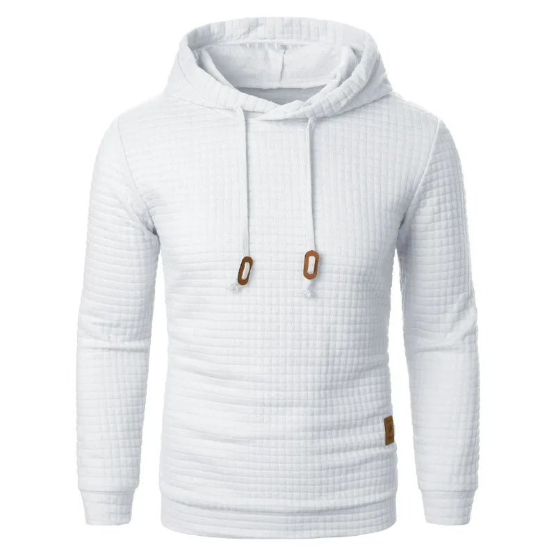 Stilfull herrehettegenser, langermet og ensfarget. Komfortable fritidsklær for menn i casual stil.