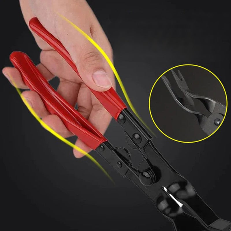 "Ergonomisk nagletang i plast for enkel fjerning av klips, med sklisikkert håndtak i sort og blått, perfekt for reparasjoner"