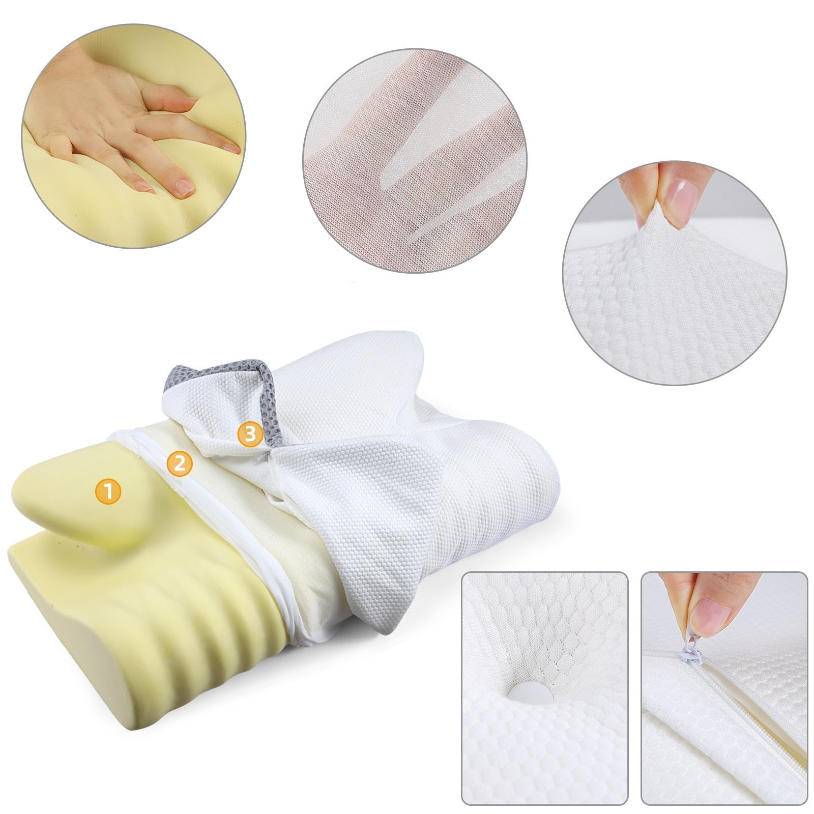 Versatil memory foam pute for nakkestøtte under reise eller hjemme, forbedrer søvn og hvile.