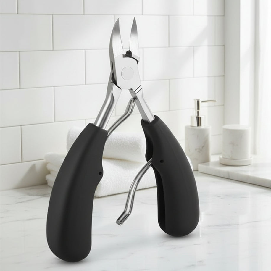 Komfortabel, ergonomisk negleklipper for tykke tånegler. Optimal for enkel og presis neglepleie hjemme.