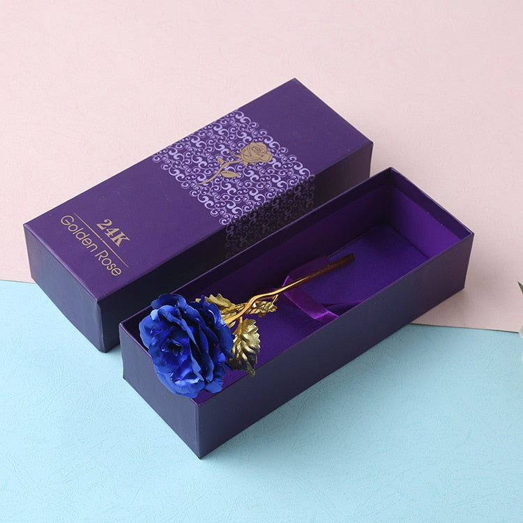 Evighetsrose 24K gullbelagt folie står oppreist, elegant gaveide