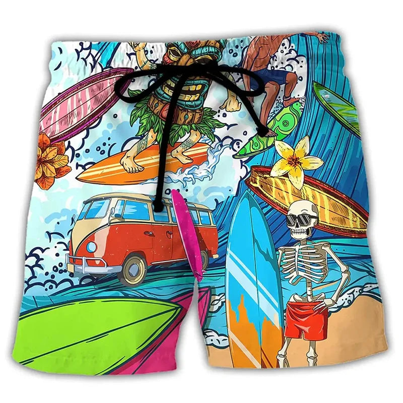 Stilfull menns graffiti shorts/badebukse, ideell for stranden og varme dager.