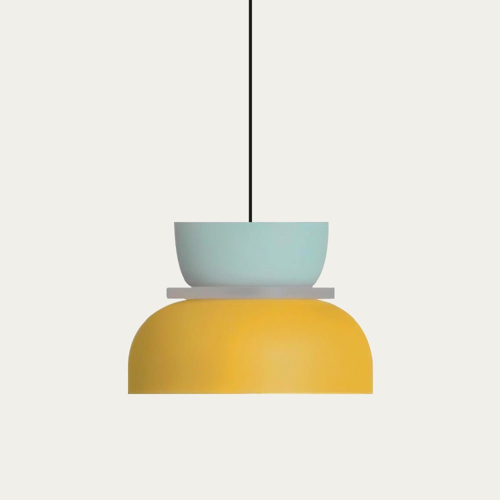 "Fargerik pendellampe med makronfarger og moderne nordisk design, interiørbelysning, perfekt for små til mellomstore rom."