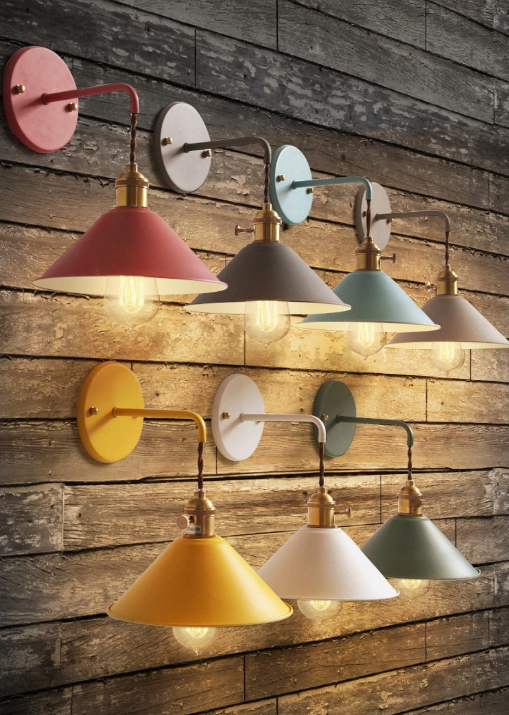 Retro design vegglampe, fargerik belysning perfekt for soverom og hyggelig interiør.