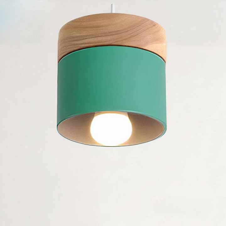 Wood Pendulum Lamps – Colorful Wood and Metal Design