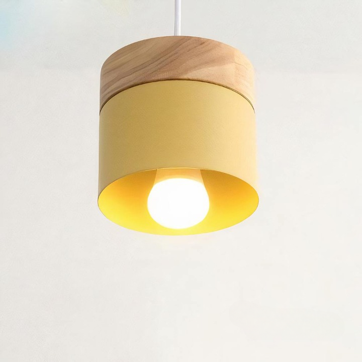 Wood Pendulum Lamps – Colorful Wood and Metal Design