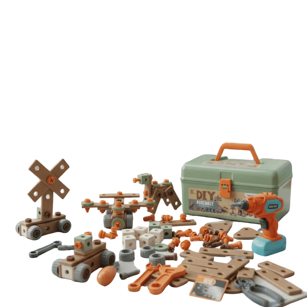 Fargerikt kreativt verktøysett for barn, byggesett for små hender, fremmer motorikk og rollespill lek