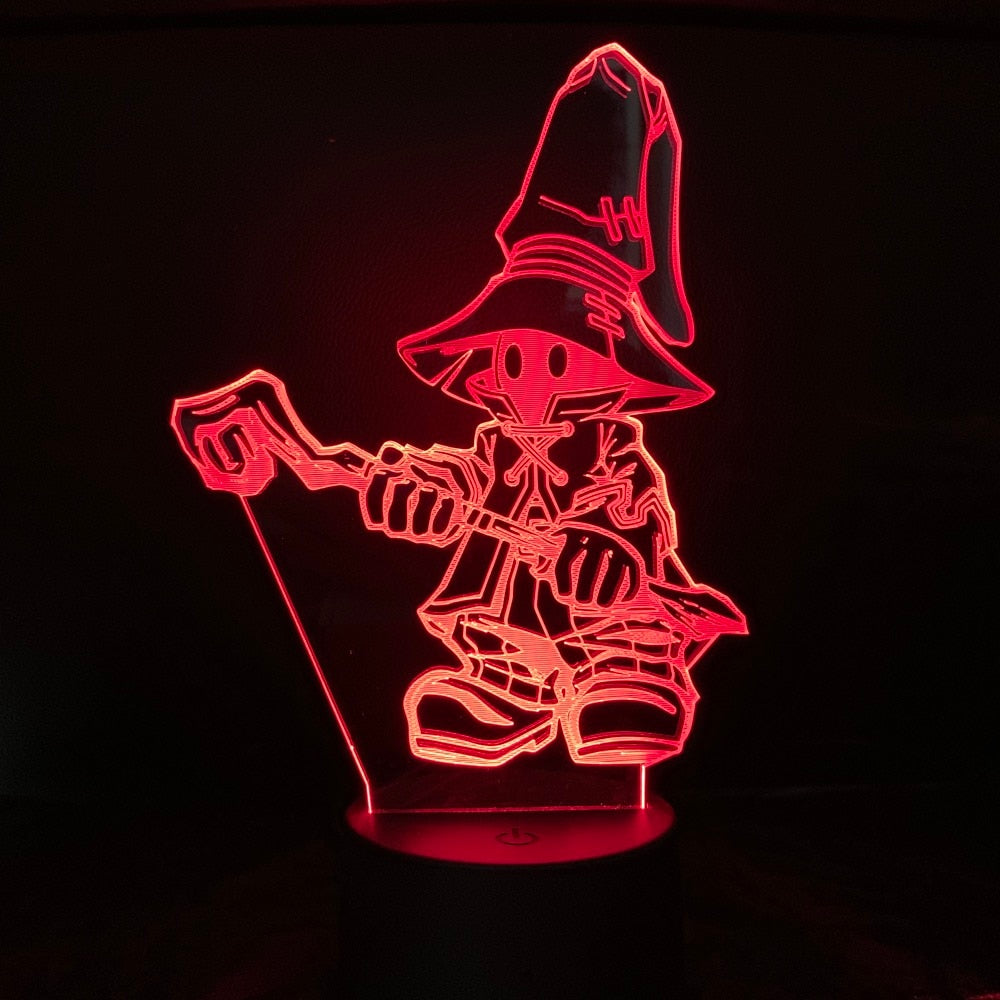 Final Fantasy figur 3D bordlampe med LED-lys, et blikkfang i ethvert rom, ideell som dekorativ gave.