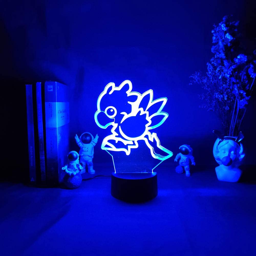 Final Fantasy inspirert 3D bordlampe med optisk illusjon, et funksjonelt og dekorativt LED-lys.