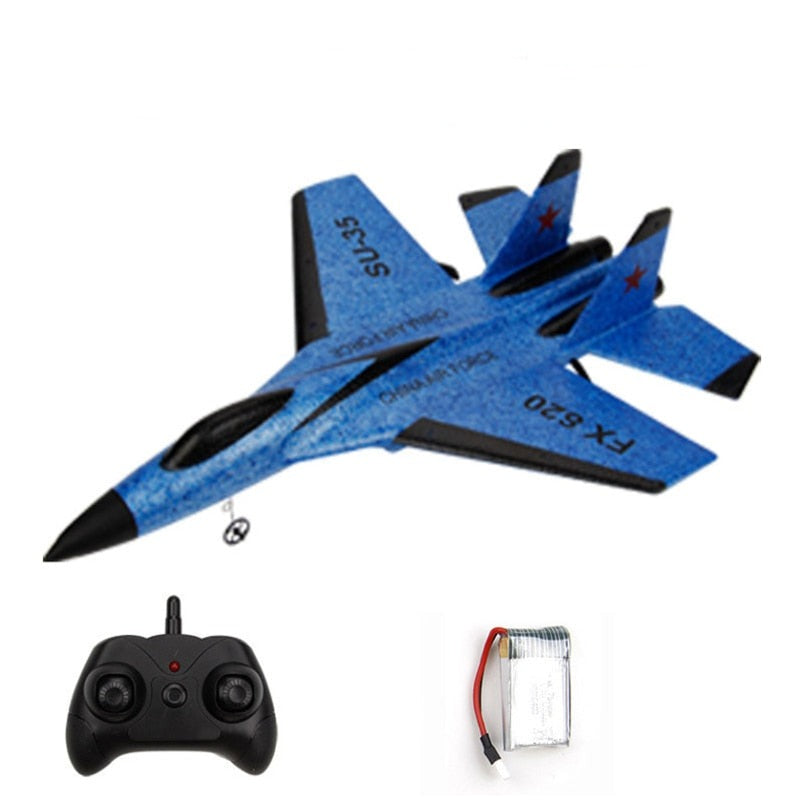 Detaljert bilde av fjernkontrollen for kampflymodellen, RC-flykontroller for barn og voksne