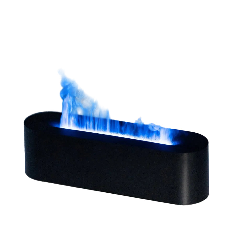 Flamme luftfukter og aromadiffusor med realistisk flammeeffekt for koselig atmosfære og bedre luftkvalitet.