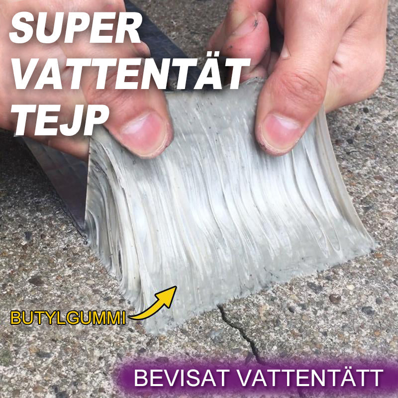 "Fleksibel butylgummi vanntett tape, sølvgrå, rull på 5 m, ideell for tak, VVS, kjemikalie- og fuktbeskyttelse."