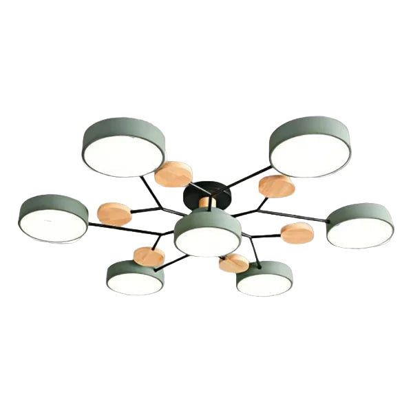 Fleksibel LED-taklampe med justerbare armer og dimbar funksjon, perfekt for moderne interiør.