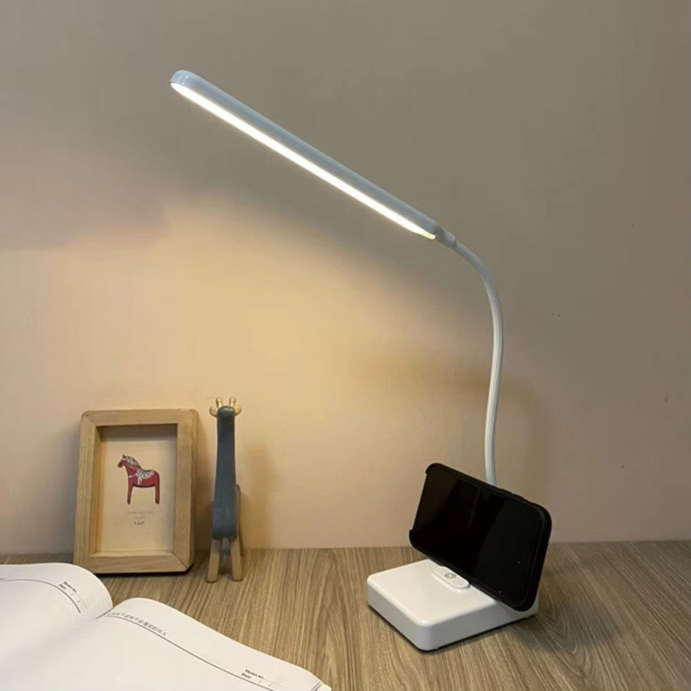 Fleksibel og oppladbar skrivebordslampe, ideell som studielampe og leselampe for reise/hjemmekontor.